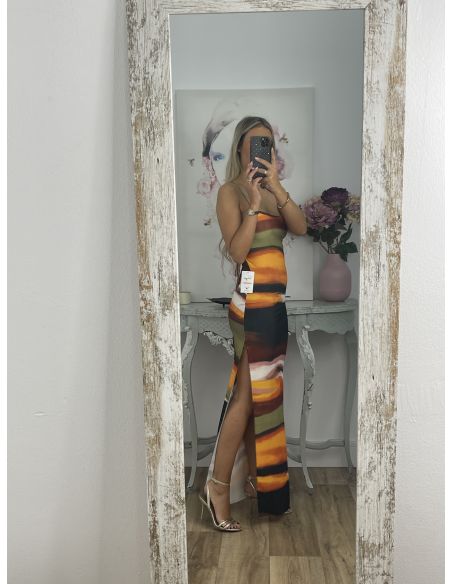 Vestido rayas colores verde