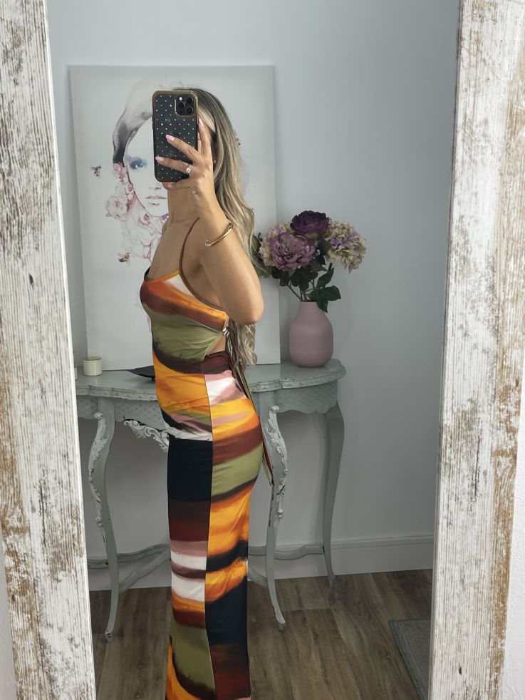 Vestido rayas colores verde