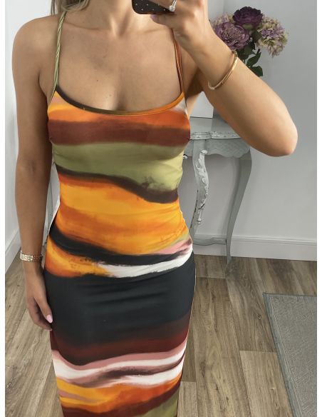 Vestido rayas colores verde