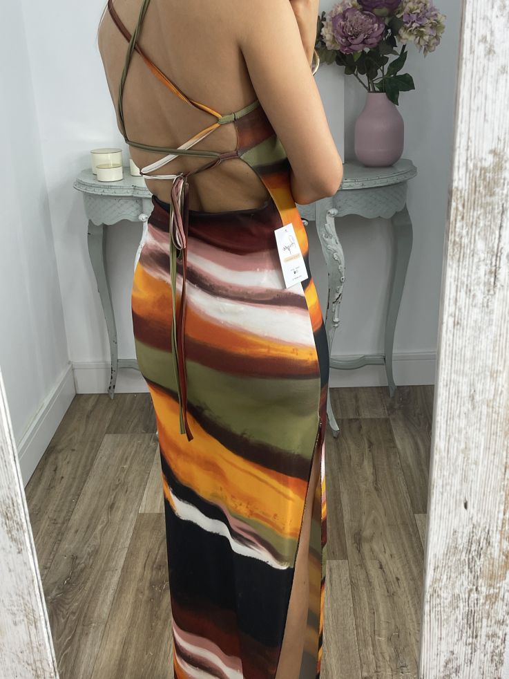 Vestido rayas colores verde