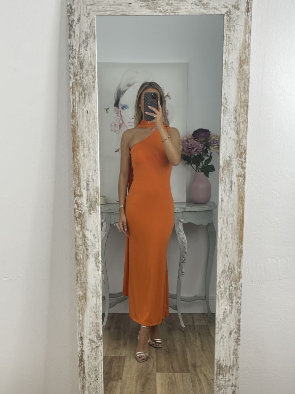 Vestido asimétrico naranja