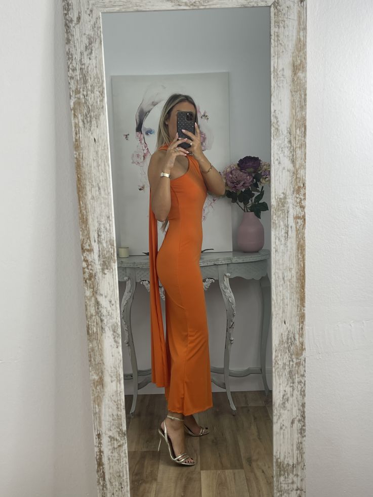 Vestido asimétrico naranja
