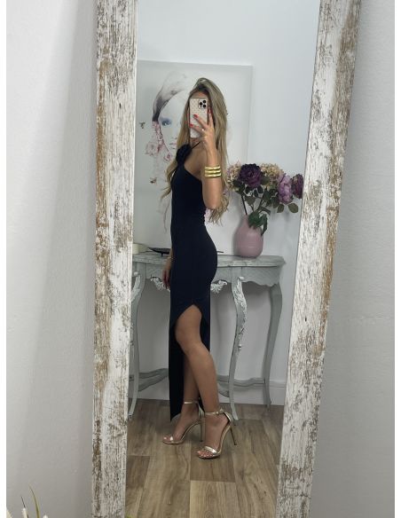 Vestido negro flor
