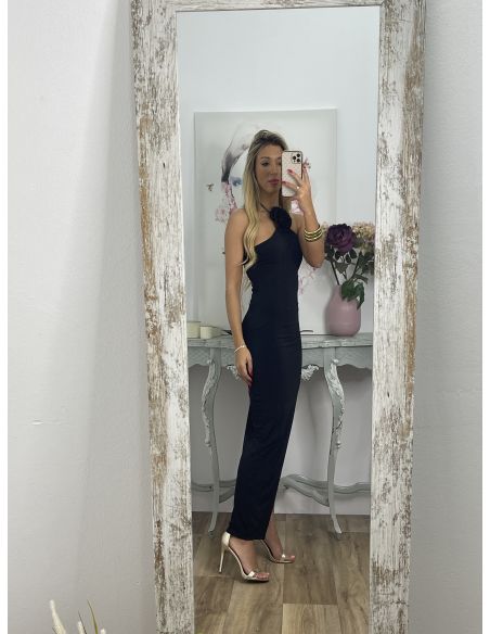 Vestido negro flor