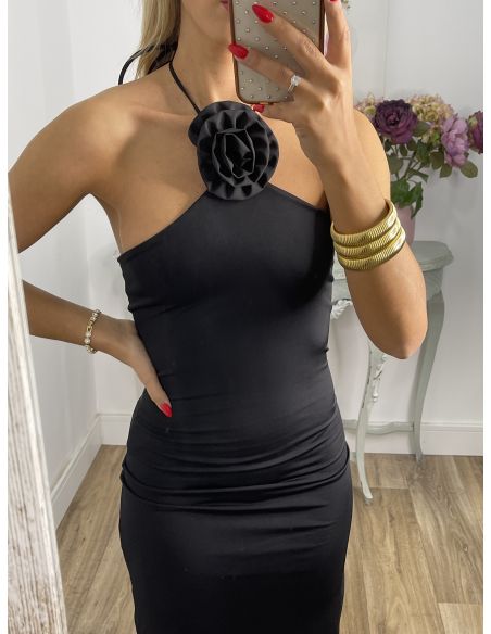 Vestido negro flor