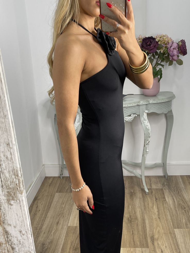 Vestido negro flor