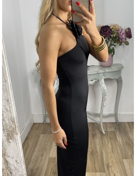 Vestido negro flor
