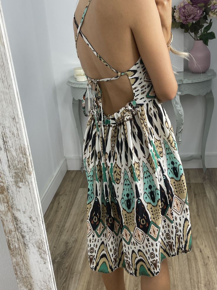 Vestido Azteca negro y verde