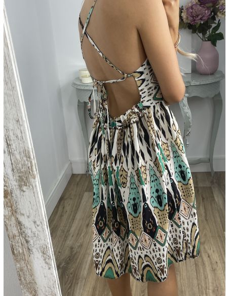 Vestido Azteca negro y verde