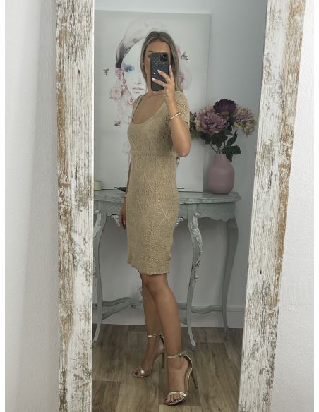 Vestido hilo corto camel