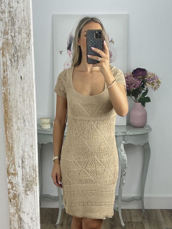 Vestido hilo corto camel