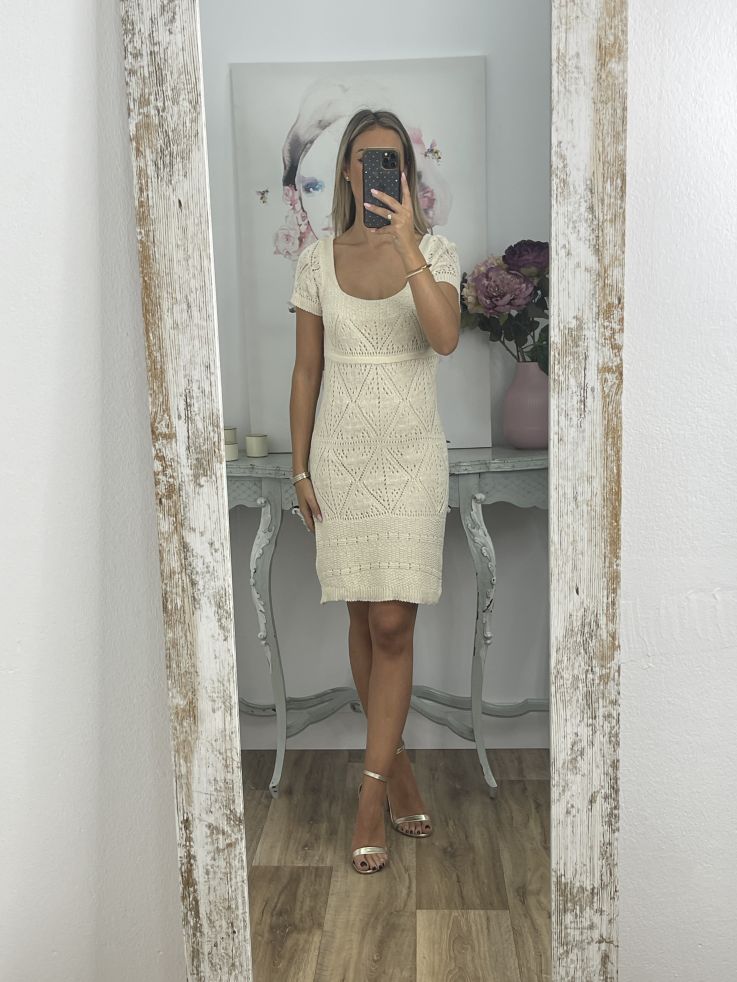 Vestido hilo corto beige