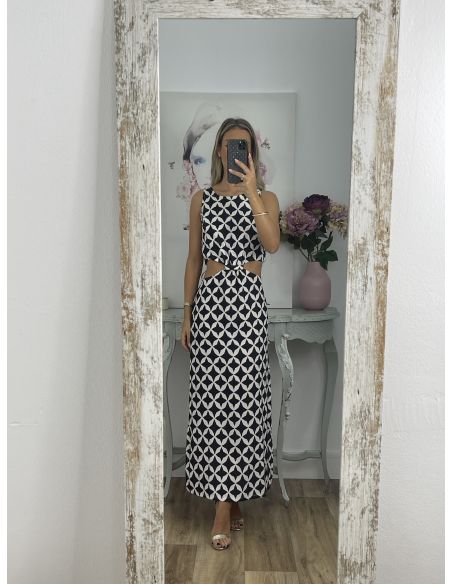 Vestido rombo negro y blanco