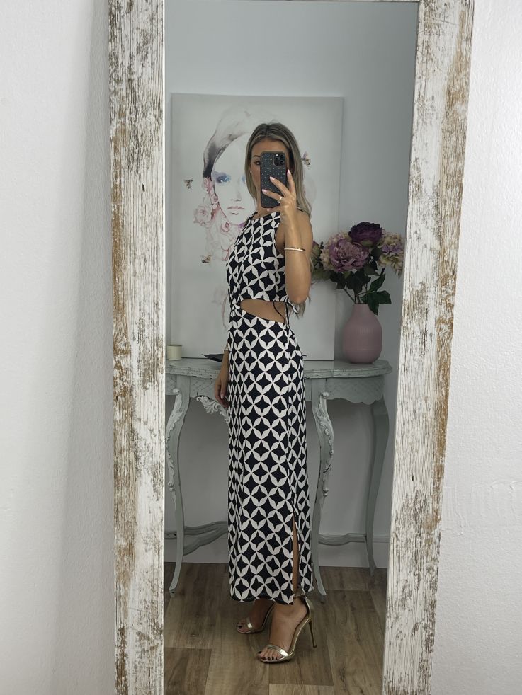 Vestido rombo negro y blanco