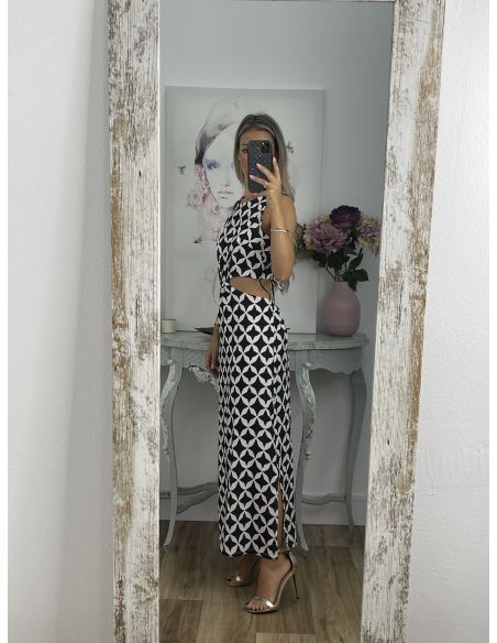 Vestido rombo negro y blanco