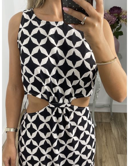 Vestido rombo negro y blanco