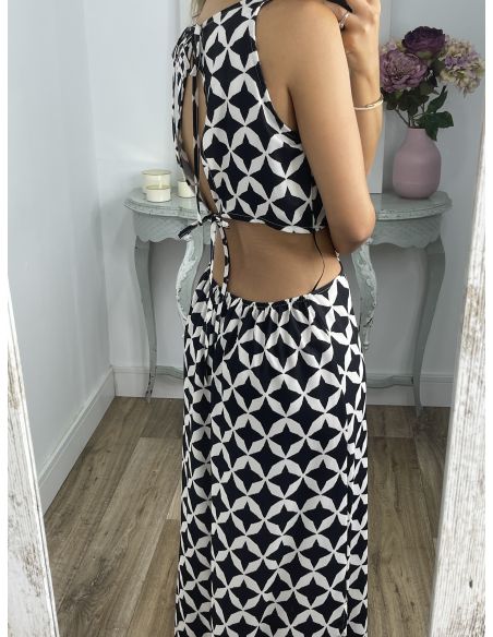 Vestido rombo negro y blanco