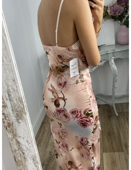 Vestido Lucrecia de flores rosa