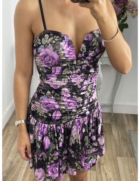 Vestido Caudalin flores malva