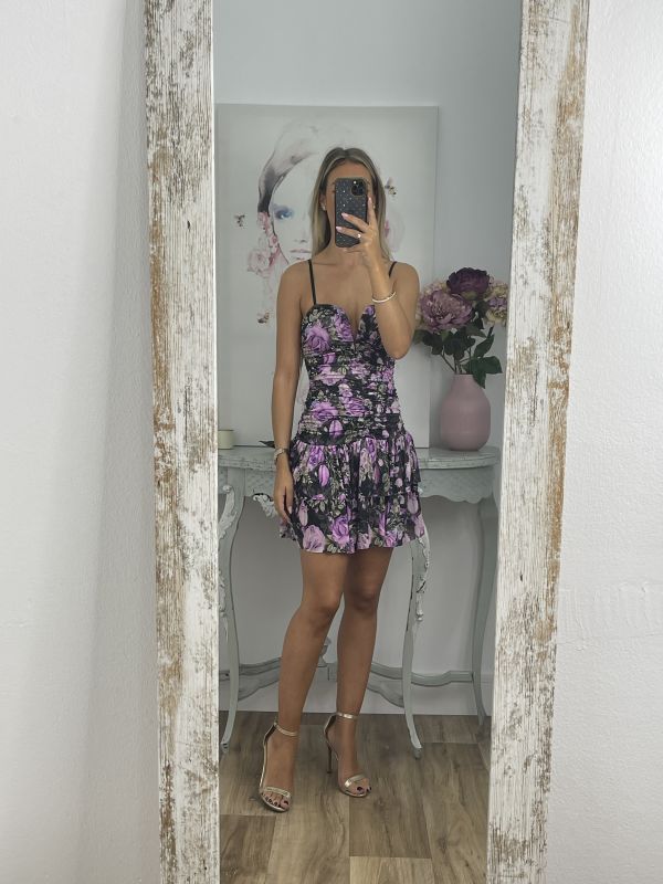 Vestido Caudalin flores malva