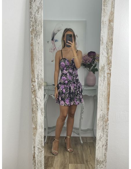 Vestido Caudalin flores malva