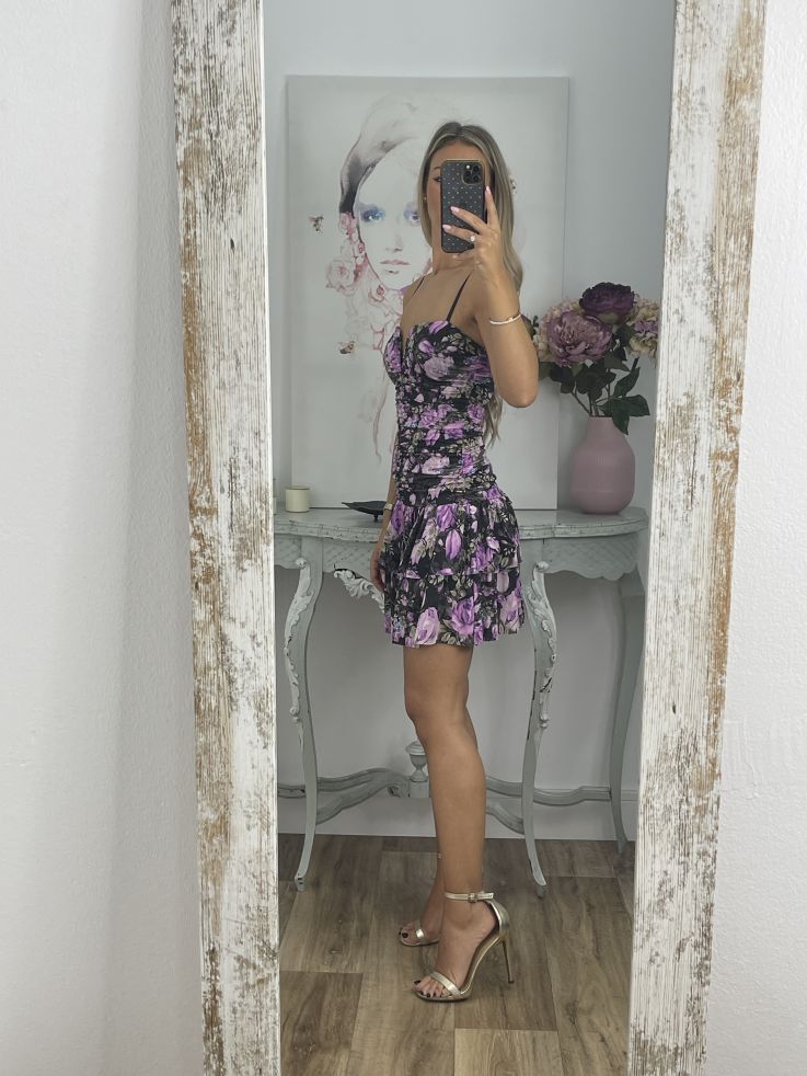 Vestido Caudalin flores malva