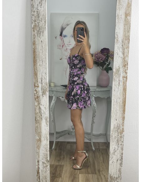 Vestido Caudalin flores malva