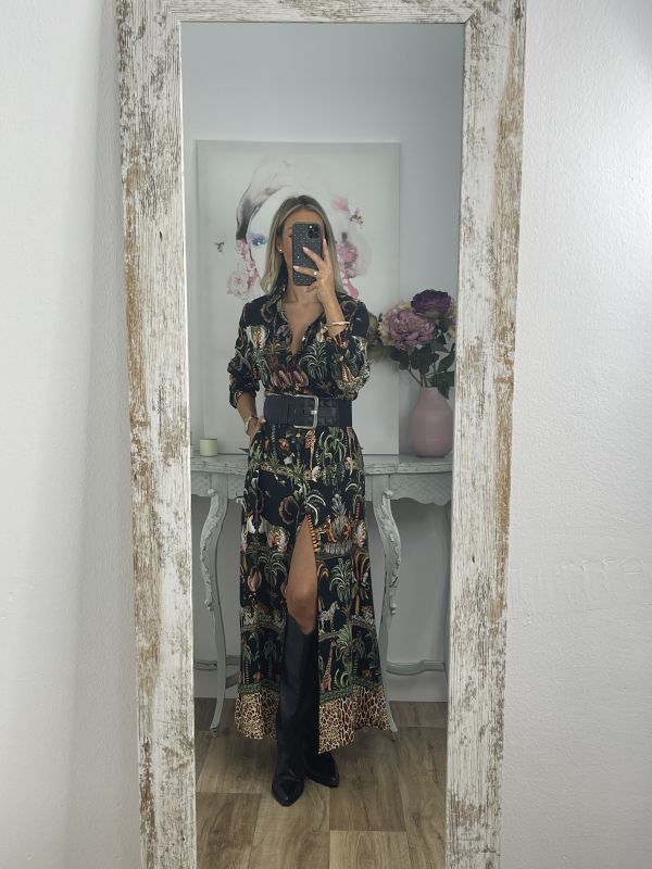 Vestido Sonia camisero selva negro