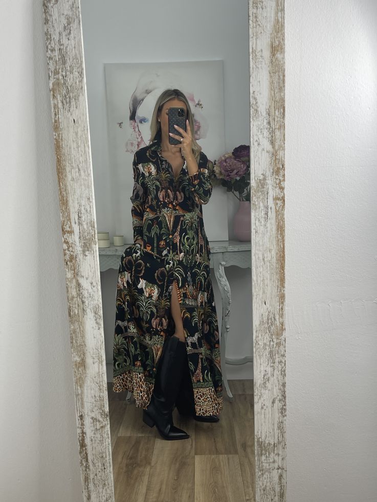 Vestido Sonia camisero selva negro