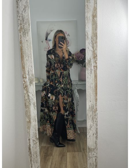 Vestido Sonia camisero selva negro