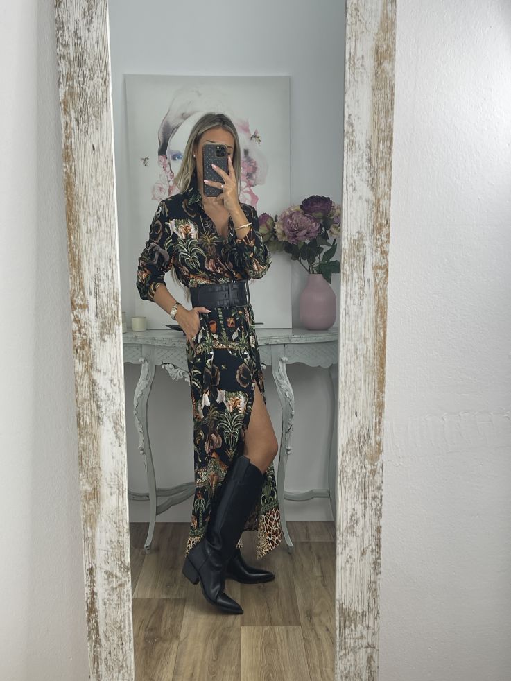 Vestido Sonia camisero selva negro