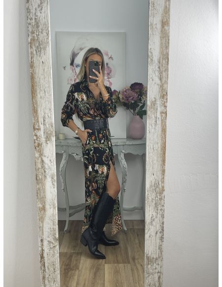 Vestido Sonia camisero selva negro