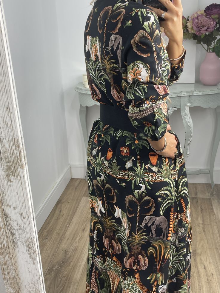 Vestido Sonia camisero selva negro