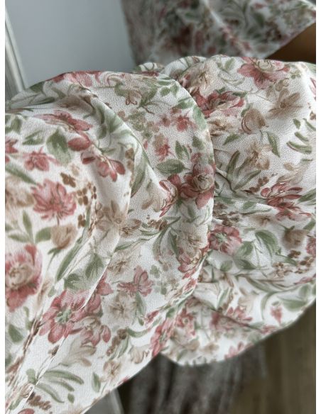 Vestido Caléndula de flores rosa