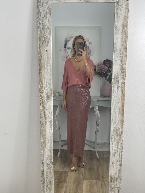 Falda Liberti lentejuelas rosa