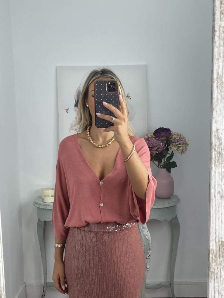 Falda Liberti lentejuelas rosa