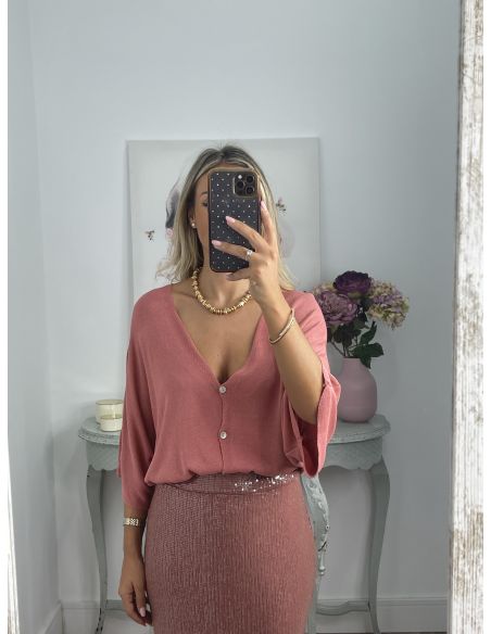 Falda Liberti lentejuelas rosa