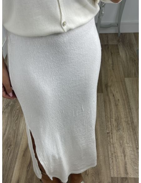 Falda Liberti lentejuelas blanca