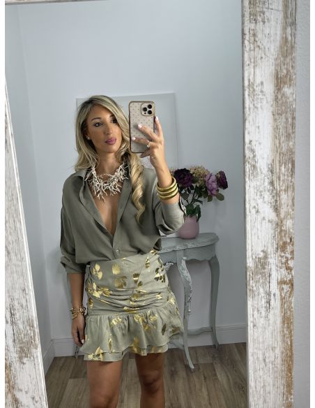 Camisa oversize fluida verde