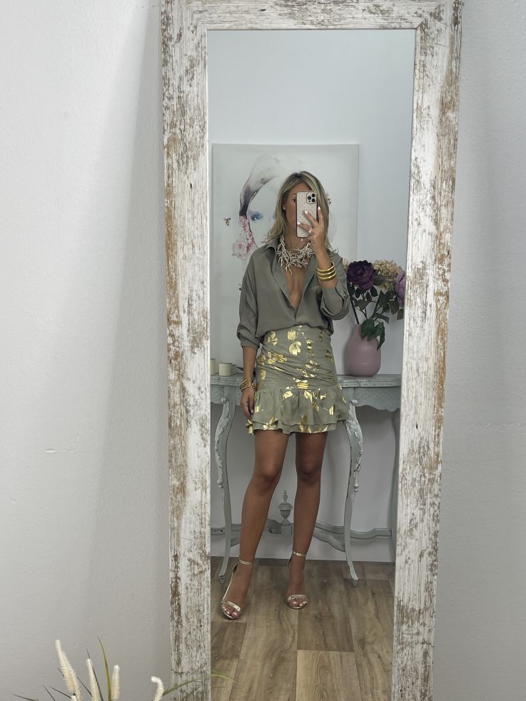 Camisa oversize fluida verde