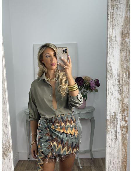 Camisa oversize fluida verde