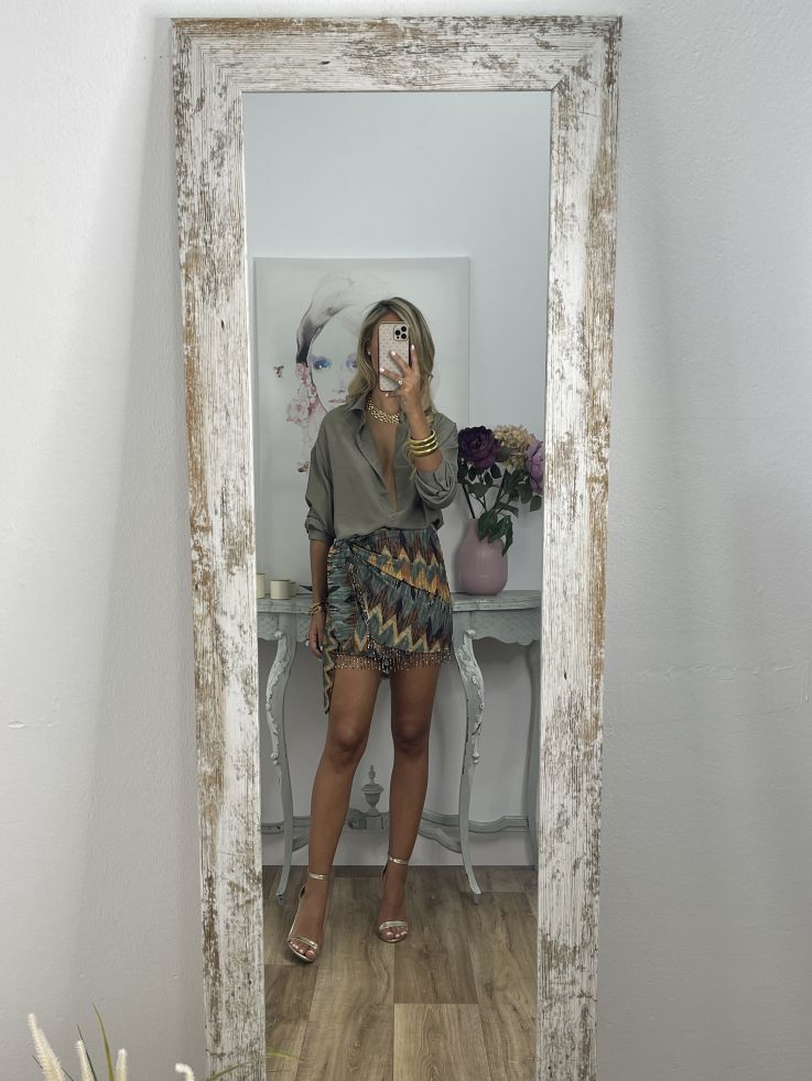 Camisa oversize fluida verde