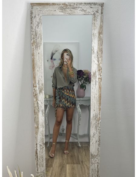 Camisa oversize fluida verde