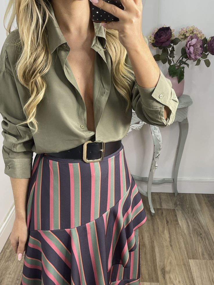 Camisa oversize fluida verde