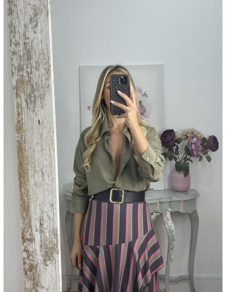 Camisa oversize fluida verde