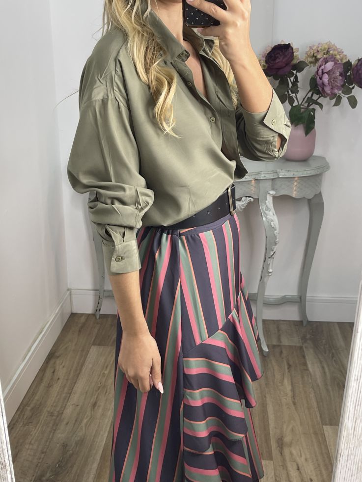 Camisa oversize fluida verde