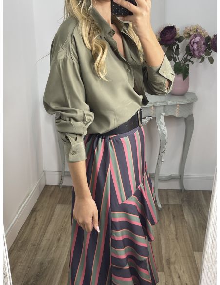 Camisa oversize fluida verde