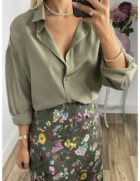Camisa oversize fluida verde