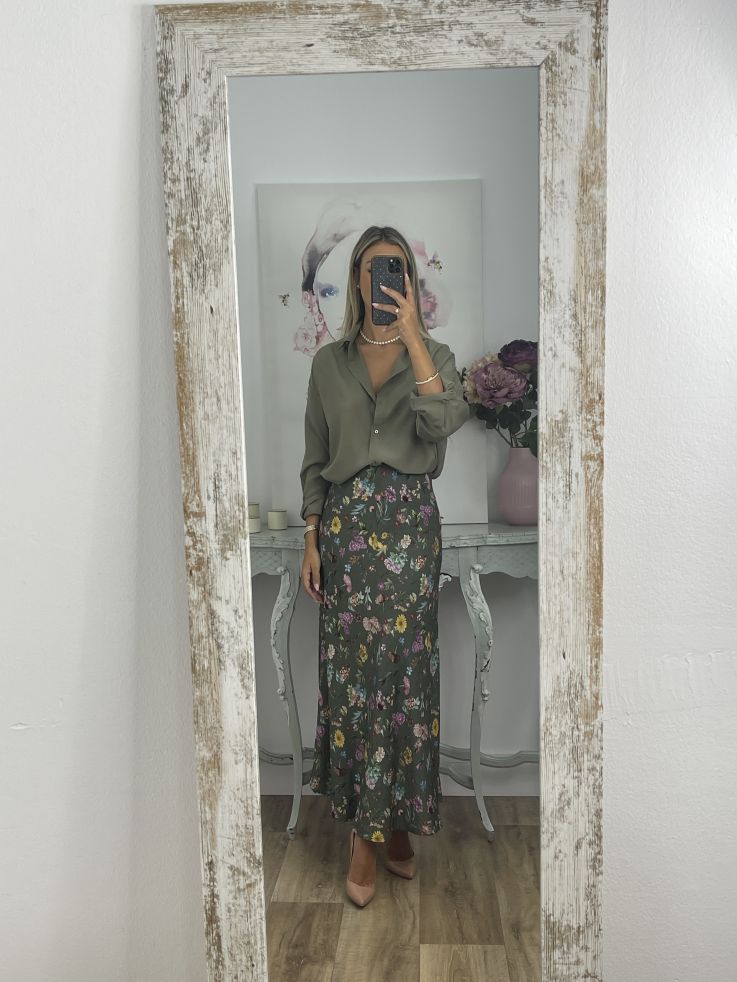 Camisa oversize fluida verde