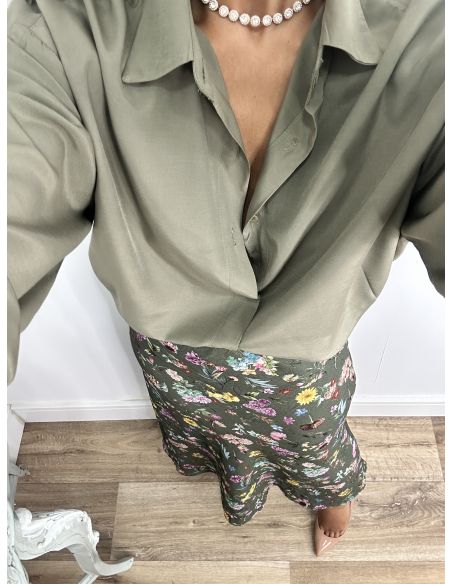 Camisa oversize fluida verde